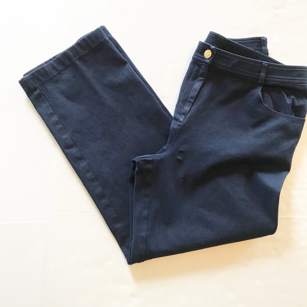 ST. JOHN Blue Straight Leg Trouser Pants Womens 8